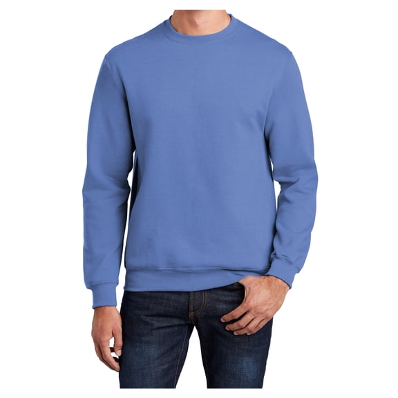 Mens Core Fleece Classic Crewneck Cotton/Poly fleece Sweatshirt Carolina Blue S