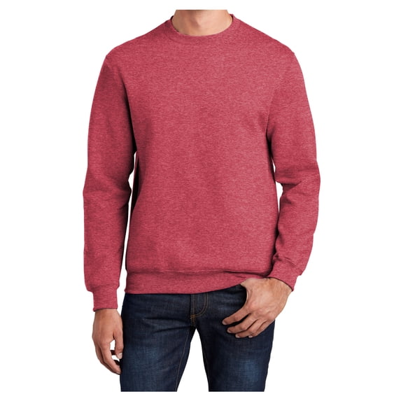 Mens Core Fleece Classic Crewneck Cotton/Poly fleece Sweatshirt Heather Red S