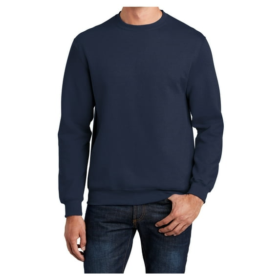 Mens Core Fleece Classic Crewneck Cotton/Poly fleece Sweatshirt Navy L