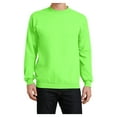 thumbnail image 1 of Mens Core Fleece Classic Crewneck Cotton/Poly fleece Sweatshirt Neon Green L, 1 of 5