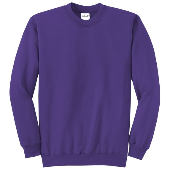Mens Core Fleece Classic Crewneck Cotton/Poly fleece Sweatshirt Purple L