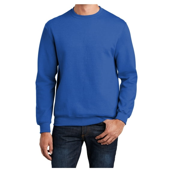 Mens Core Fleece Classic Crewneck Cotton/Poly fleece Sweatshirt Royal S