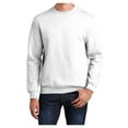 thumbnail image 1 of Mens Core Fleece Classic Crewneck Cotton/Poly fleece Sweatshirt White 4XL, 1 of 6