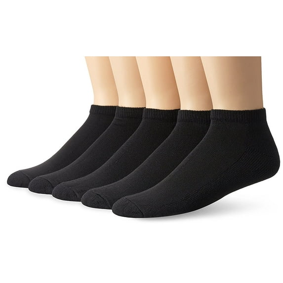 Mens Core Stays Black 5 Pack No Show Sock, 6-12, Black