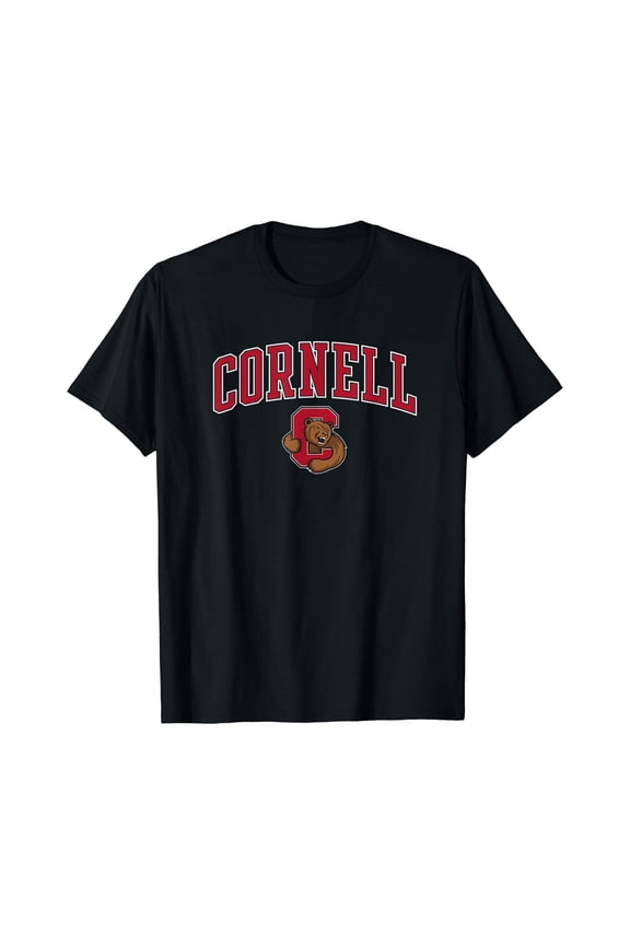 Mens Cornell Big Red Apparel Black Fan Favorite Arch T-Shirt, Unisex T-Shirt