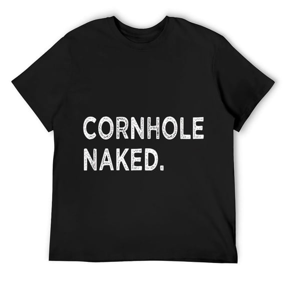 Mens Cornhole Naked Funny Team Jersey Uniform Backyard Family T-Shirt Black
