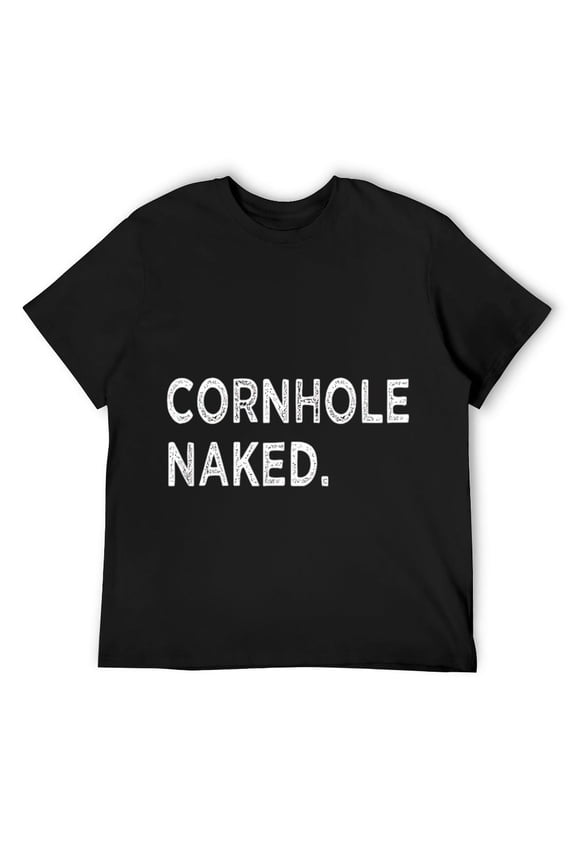 Mens Cornhole Naked Funny Team Jersey Uniform Backyard Family T-Shirt Black