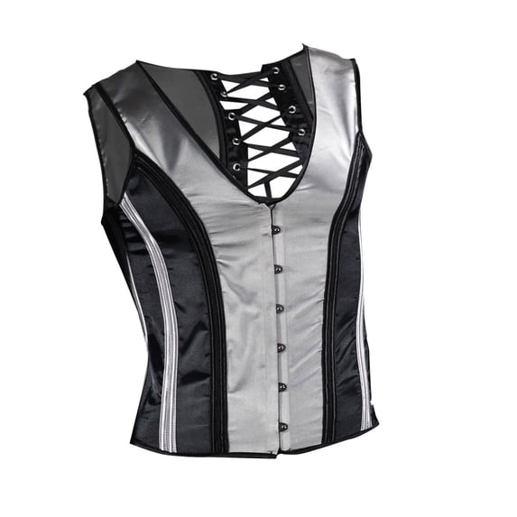 Mens Corset Vest Wasit Trainer Red Print Medieval Waistcoat Lace Up Bones formal Tops Wedding Stage Size 3XL Gray