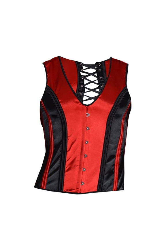 Mens Corset Vest Wasit Trainer Red Print Medieval Waistcoat Lace Up Bones formal Tops Wedding Stage Size 3XL Red
