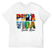 Mens Costa Rica Pura Vida T-Shirt White 4X-Large