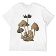 Mens Cottagecore Clothing Goblincore Aesthetic Vintage Mushroom T-Shirt White Small