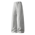 thumbnail image 1 of Mens Cotton Baggy Sweatpants Wide Leg Drawstring Elastic Waist Solid Casual Joggers Fall Winter Stylish Comfy Workout Pants with Pockets, 1 of 5