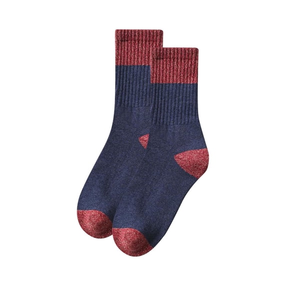 Mens Cotton-Blend Ankle Socks Casual Color Block Moisture-Wicking Breathable Thermal Warm Everyday Workwear Crew Boot Sock