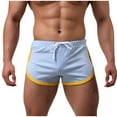 thumbnail image 1 of Mens Cotton-Blend Swim Trunks Drawstring Elastic Waist Swimwear Dolphin Shorts Boys Breathable Beach Athletic Board Swimming Boxers Short, 1 of 4