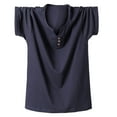 thumbnail image 1 of Mens Cotton-Blend T Shirts 3X-8X Big & Tall Short Sleeve Button V Neck Tshirts Plus Size Casual Solid Pullover Comfort Workout Tees Tops, 1 of 5