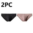 thumbnail image 1 of Mens Cotton-Blend Underwear Briefs 2 Pack Casual Lightweight Solid Low Waisted Breathable Multipack Loungewear Athletic Workout Hipsters, 1 of 3