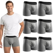 Mens Cotton Boxer Briefs 6 Pack Assorted Colors Soft Breathable Underwear Stretch Comfort Fit Elastic Waist S-3XL