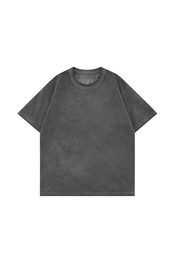Mens Cotton Boxy Loose Fit Short Sleeve T-Shirts Tee Vintage Acid Wash Crew Neck Workout Training Tops Retro Distressed Streetwear Summer Basic Athleisure