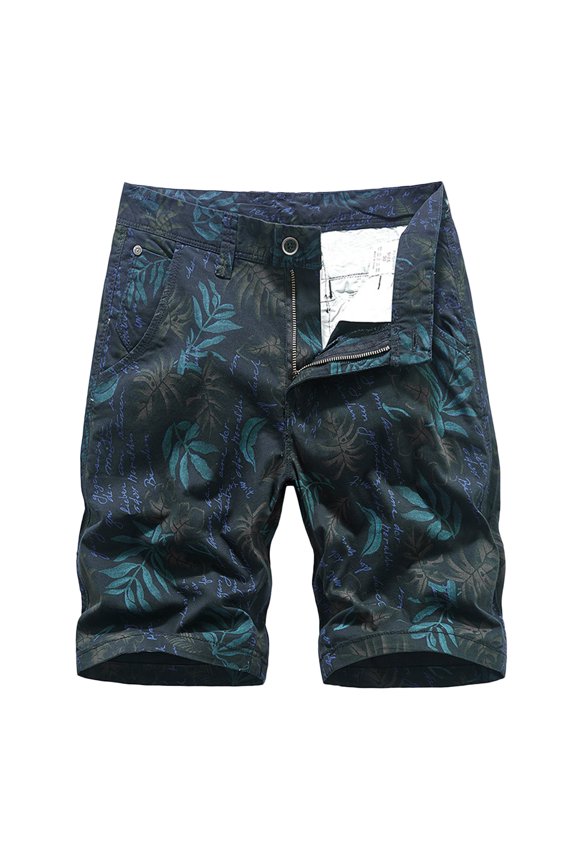 Mens Cotton Cargo Shorts Elastic Waist Button Multi-Pockets Short Relaxed Fit Comfortable Work Casual Shorts