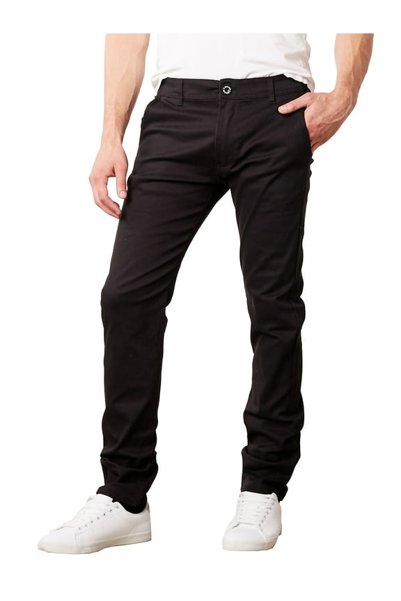 Mens Cotton Chino Pants Slim Fit Casual Stretch