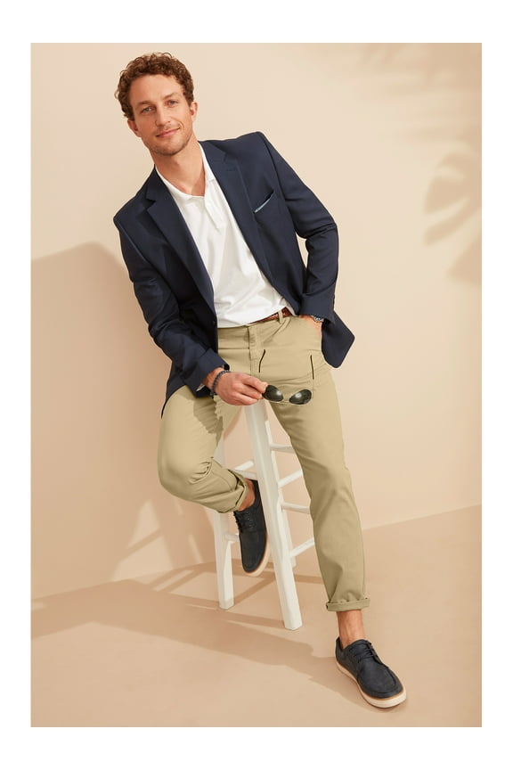 Mens Cotton Chino Pants Slim Fit Casual Stretch