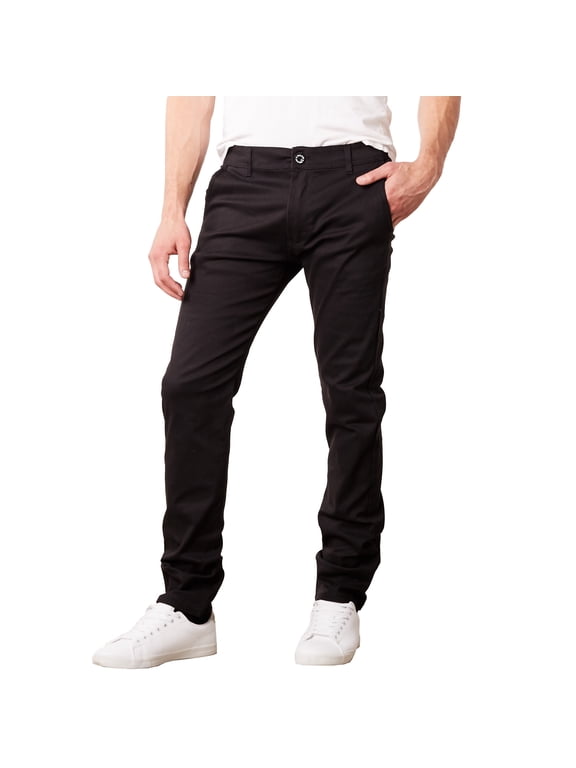 Mens Cotton Chino Pants Slim Fit Casual Stretch