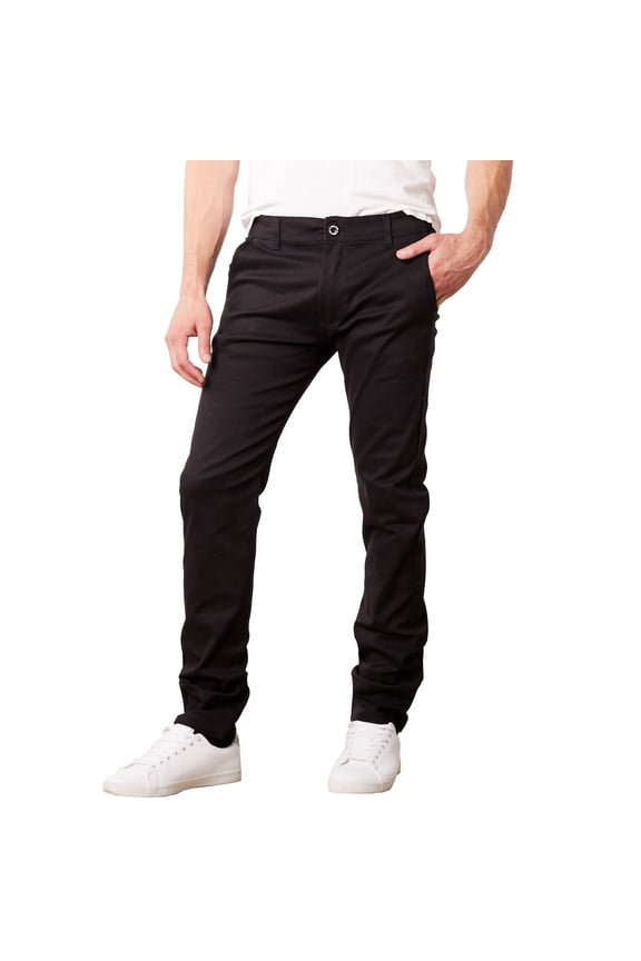Mens Cotton Chino Pants Slim Fit Casual Stretch