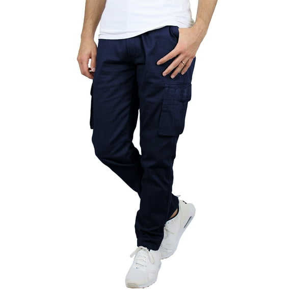 Mens Cotton Chino Pants Slim Fit Casual Stretch