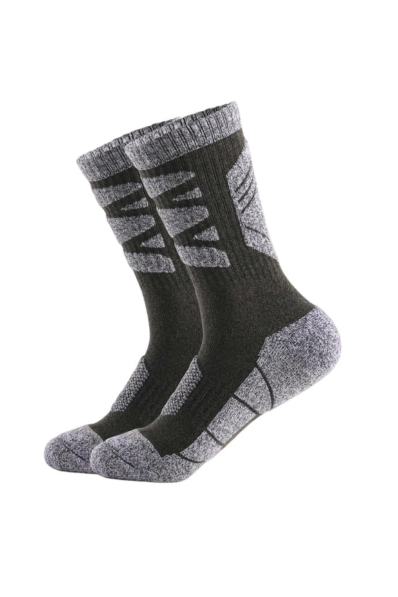 Mens Cotton Crew Socks, Army Green, Cushioned Reinforced Work & Everyday Comfort Socks,Size L