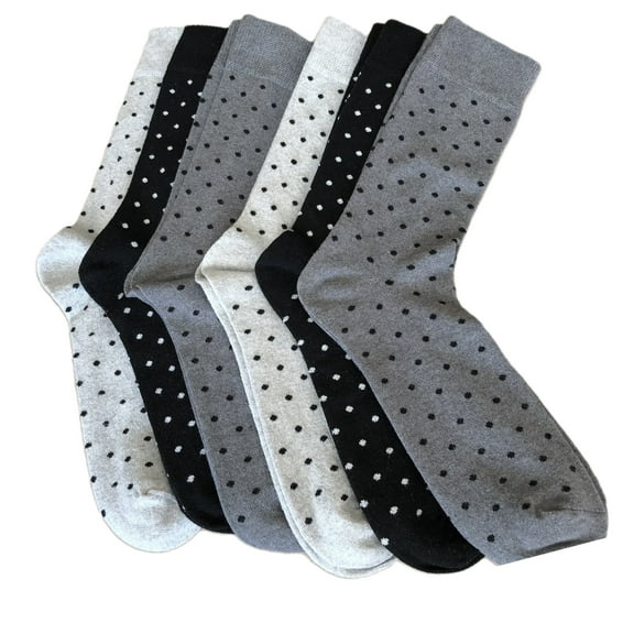 H & B Cotton Men's Crew Socks, Breathable, Casual, Lightweight, Comfortable 6 pack