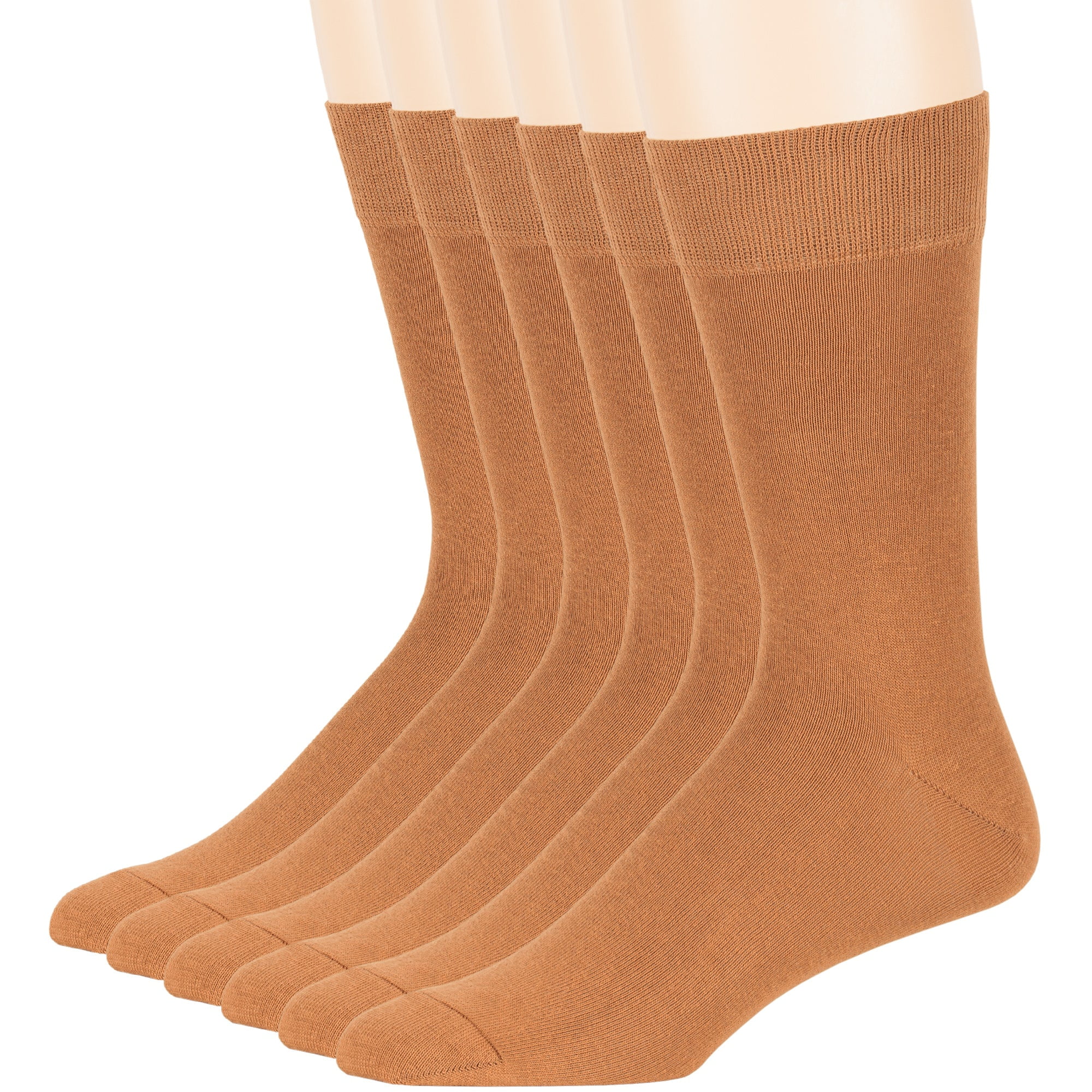 7BIGSTARS KINGDOM Men's Cotton Dress Socks 6 Pack Large Solid