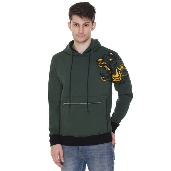 Mens Cotton Fleece Hooded Sweatshirt