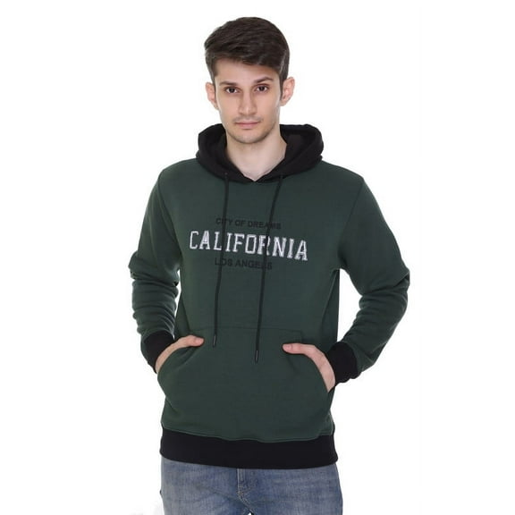 Mens Cotton Fleece Hooded Sweatshirt