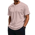 thumbnail image 1 of Mens Cotton Henley T Shirts Short Sleeve Button Down Casual Basic Tees Work Shirts, 1 of 5