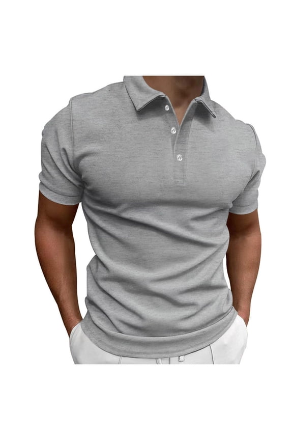 Mens Cotton Henley T-Shirts Short Sleeve Button Down Casual Basic Tees Work Solid Shirts with Split Side