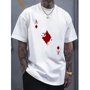 Mens Cotton Hipster Hip Hop Longline Crewneck T-Shirt Graphic Short Sleeve Tops White 3XL