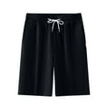 thumbnail image 1 of Mens Cotton Linen Shorts Breathbale Cool Hawaiian Elastic Drawstring Waist Pockets Short Pants Fathers Gift, 1 of 8