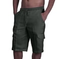 thumbnail image 1 of Mens Cotton Linen Shorts Casual Elastic Waist Drawstring Lightweight Summer Beach Cargo Shorts with Multi Pocket Big and Tall Size M-3XL Green, 1 of 8