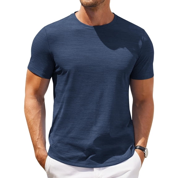 Mens Cotton Muscle T Shirt Crew Neck Slim Fit Gym Training Workout T Shirt