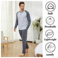 thumbnail image 1 of Mens Cotton Pajama Sets Long Sleeve Sleepwear for Men 2 Piece Mens Loungewear Sets with Pocket, Sizes S-XXL, 1 of 12