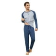 thumbnail image 1 of Mens Cotton Pajama Sets Long Sleeve Sleepwear for Men 2 Piece Mens Loungewear Sets with Pocket, Sizes S-XXL, 1 of 12