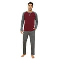 thumbnail image 1 of Mens Cotton Pajama Sets Long Sleeve Sleepwear for Men 2 Piece Mens Loungewear Sets with Pocket, Sizes S-XXL, 1 of 11