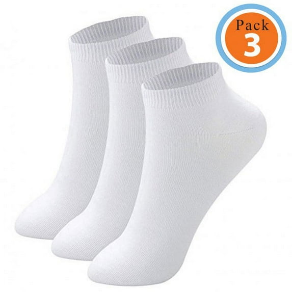 Mens Cotton Rich Athletic Socks Sports Socks White Pack of 3