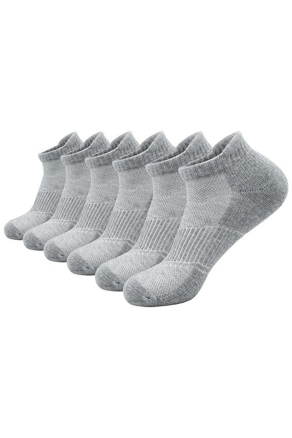 Mens Cotton Seamless Diabetic Socks Soft Top Ankle Socks,6 Pairs Size 6-11 Gray Free Size