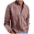 thumbnail image 1 of Mens Cotton Shirts Long Sleeve Button Down Shirts Regular Fit Cowboy Casual Blouse Bussiness Work Shirts Solid Basic Shirt, 1 of 6
