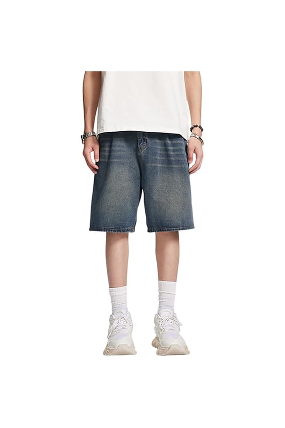 Mens Cotton Shorts Men'S Shorts Baggy Short Jeans Boys Baggy Jeans Boys Jorts Baggy Fit Jeans Shorts Shorts Street Dance Shorts Skateboard Shorts Size:3XL