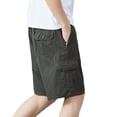 thumbnail image 1 of Mens Cotton Shorts with Multi Pockets Comfy Stretch Summer Short Elastic Waisted Cargo Pants for Big and Tall (4XL, Army Green), 1 of 6