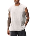 thumbnail image 1 of Mens Cotton Sleeveless Crew Neck Tank Tops Muscle Gym T Shirts Running Beach Loose Fit Tees Complexion XL, 1 of 4