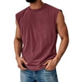 thumbnail image 1 of Mens Cotton Sleeveless Tank Tops Cut Off Muscle Gym T Shirts Running Beach Loose Fit Tees, 2XL, 1 of 3