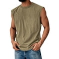 thumbnail image 1 of Mens Cotton Sleeveless Tank Tops Cut Off Muscle Gym T Shirts Running Beach Loose Fit Tees, M, 1 of 3